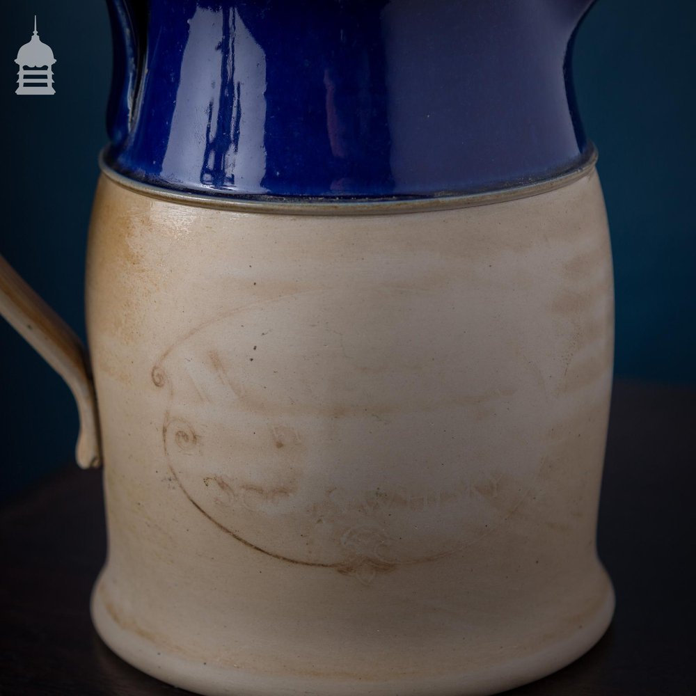 Royal Doulton Blue and Salt Glazed Stoneware Whisky Jug