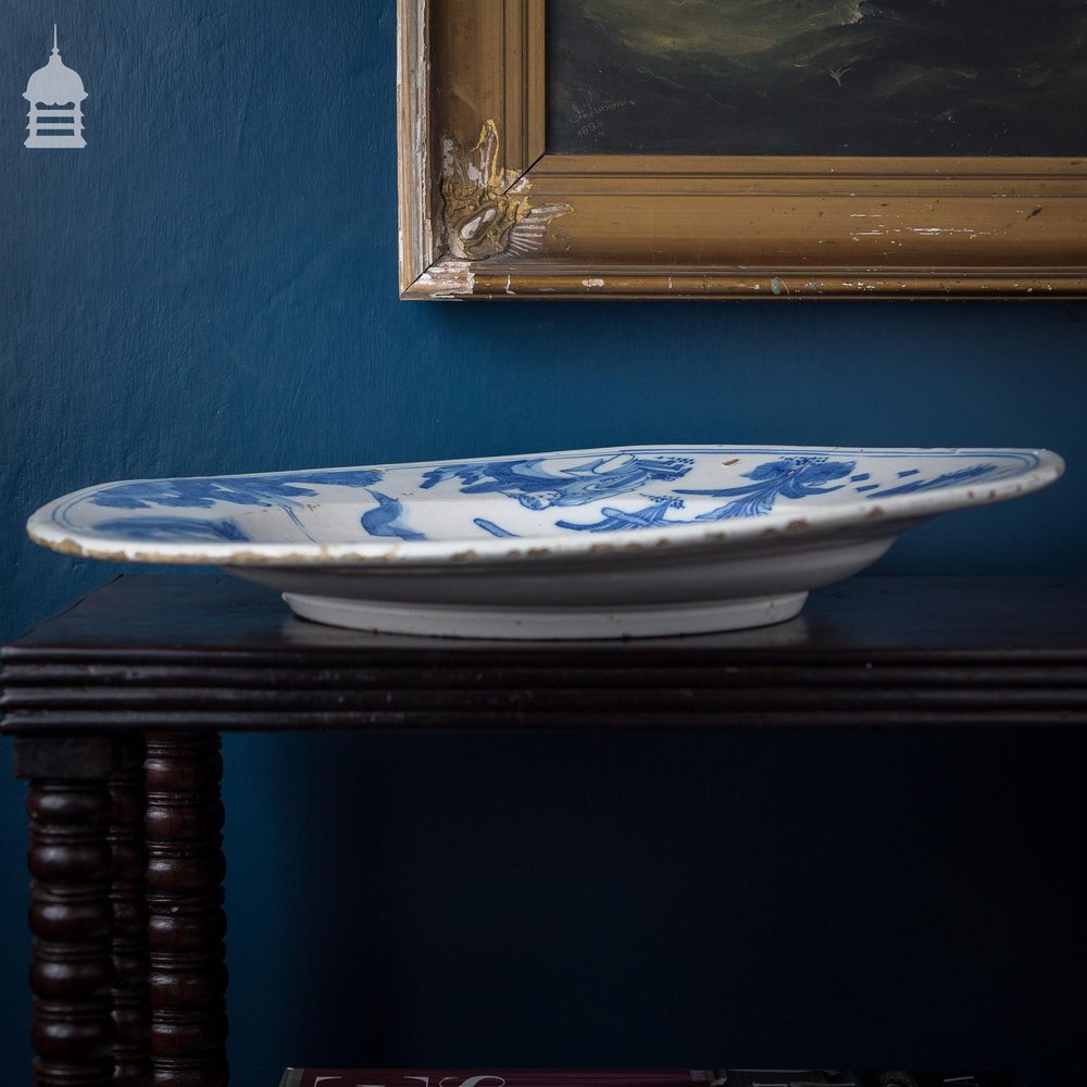 17th C Delft Blue and White Dish Bowl