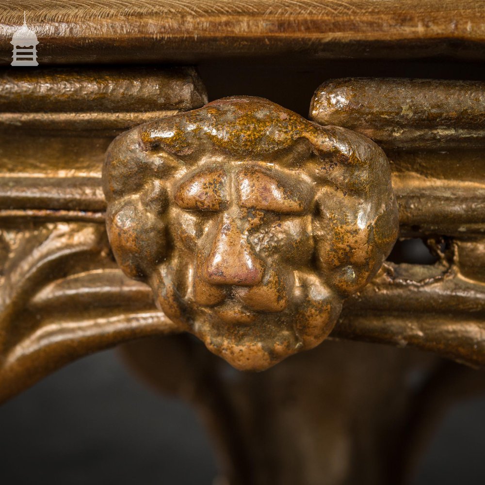 19th C Cast Iron Pub Table Base With Circular Bleached Brushed Oak Top