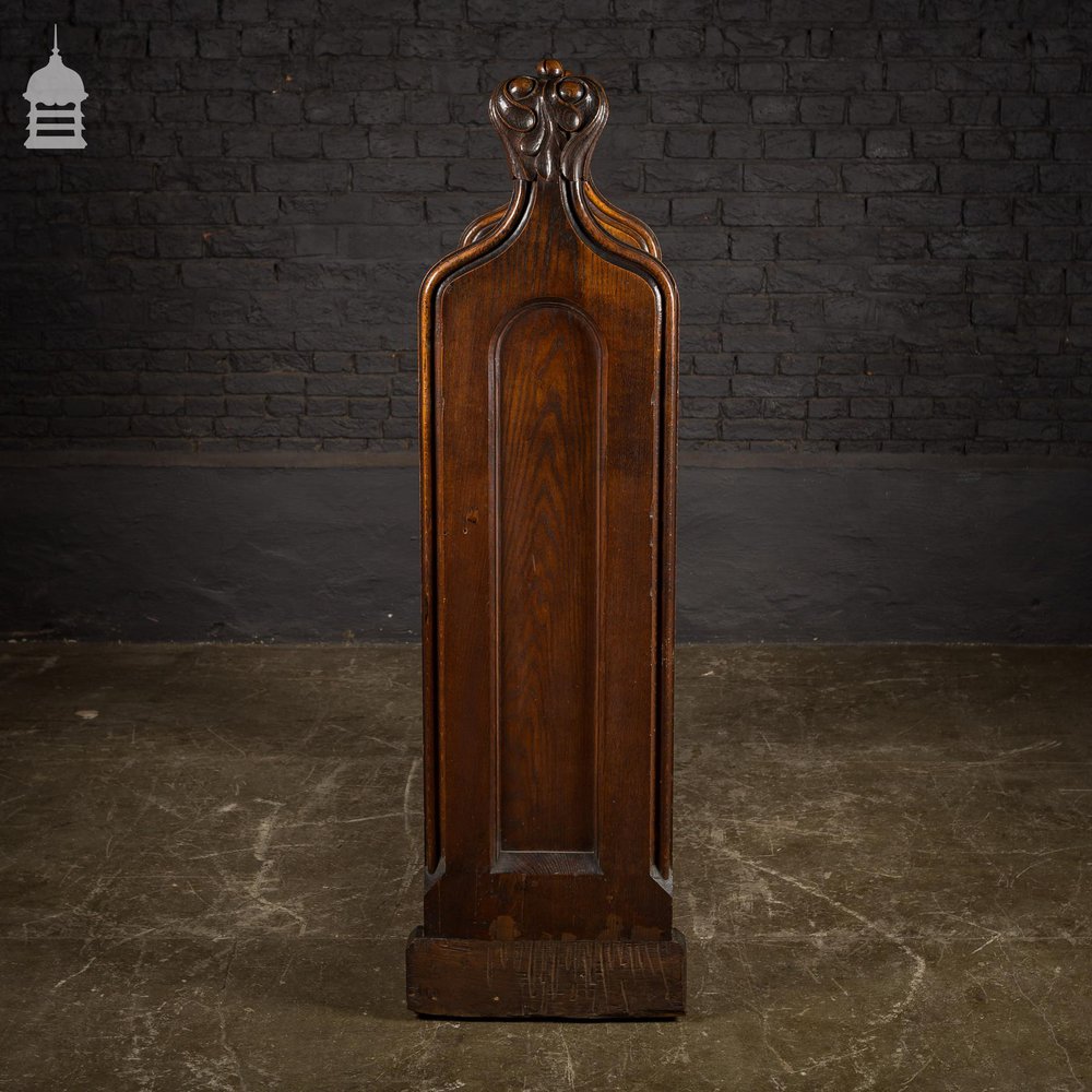 19th C Carved Oak Prayer Stand Lectern with Finials