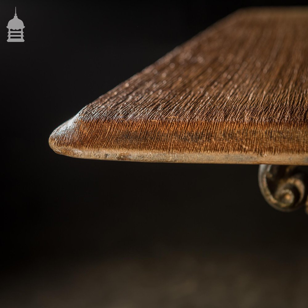 19th C Cast Iron Pub Table Base With Bleached Brushed Oak Top