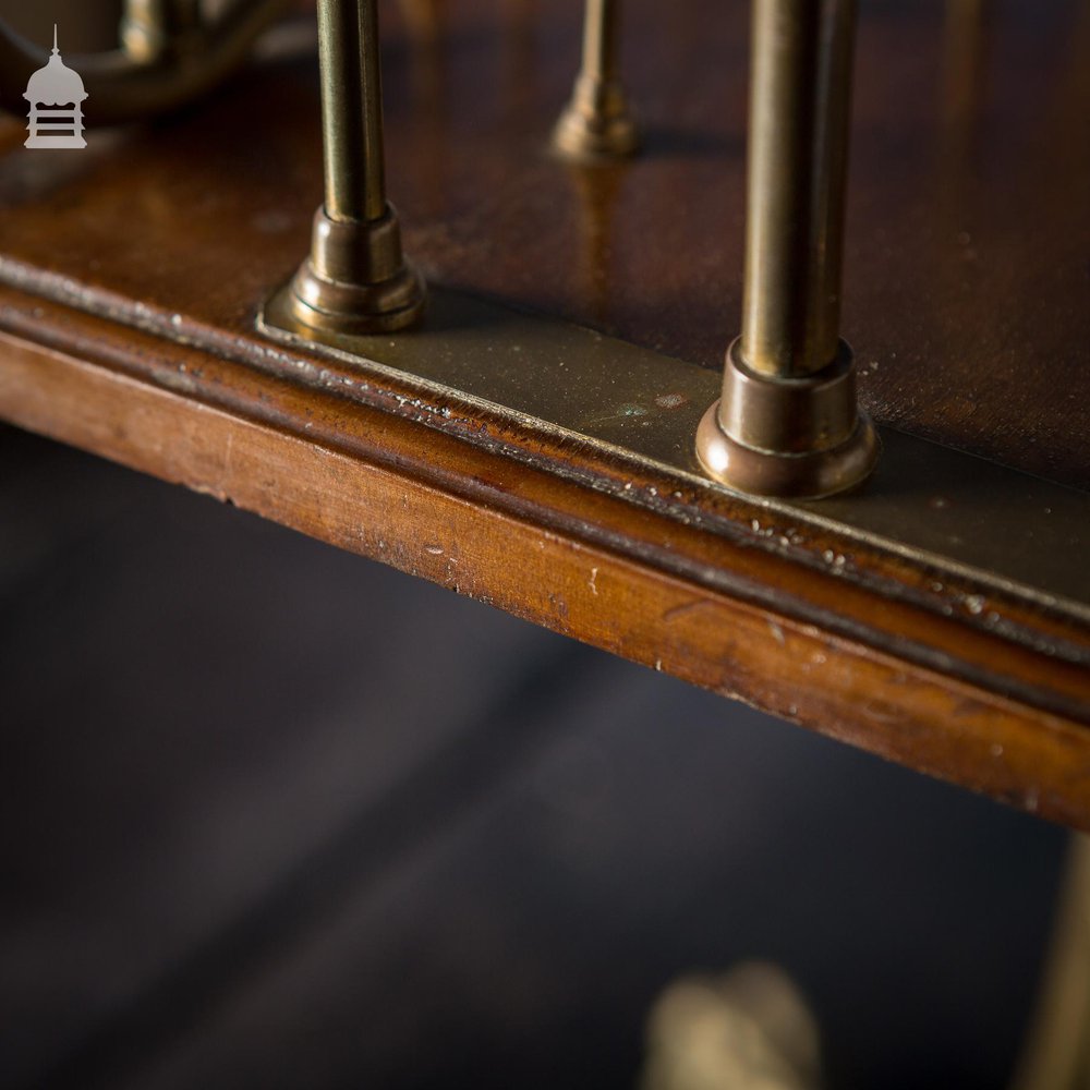 19th C Brass and Oak Swivel Sheet Music Or Record Rack With Claw Feet, Ceramic Castor’s and Treble Clef Design