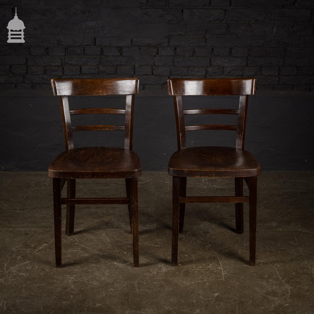 Pair of Vintage Hardwood Office Chairs