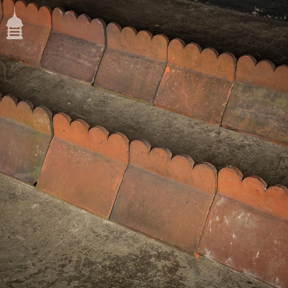 Batch of 20 Red Decorative Top Ridge Tiles Run of 6 Metres