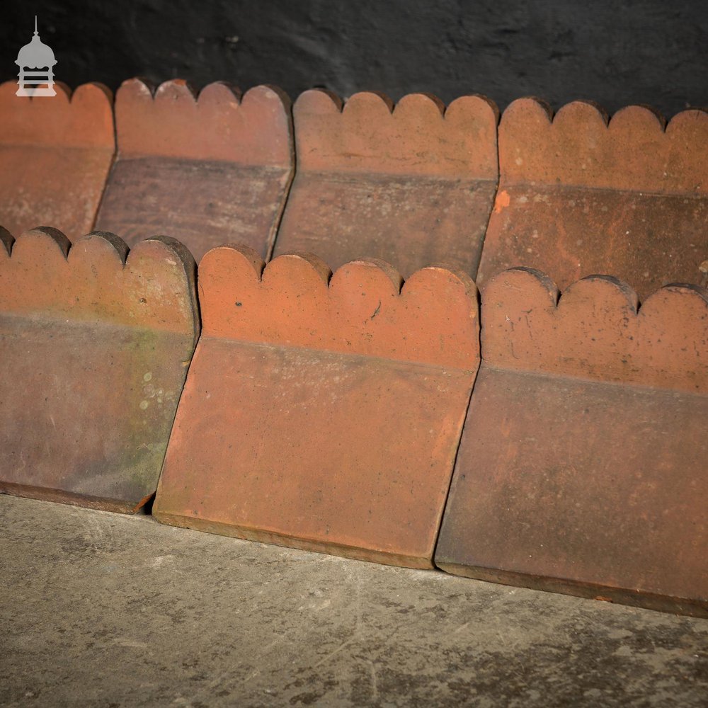 Batch of 20 Red Decorative Top Ridge Tiles Run of 6 Metres