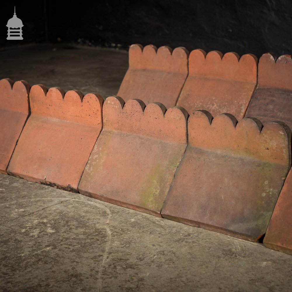 Batch of 20 Red Decorative Top Ridge Tiles Run of 6 Metres