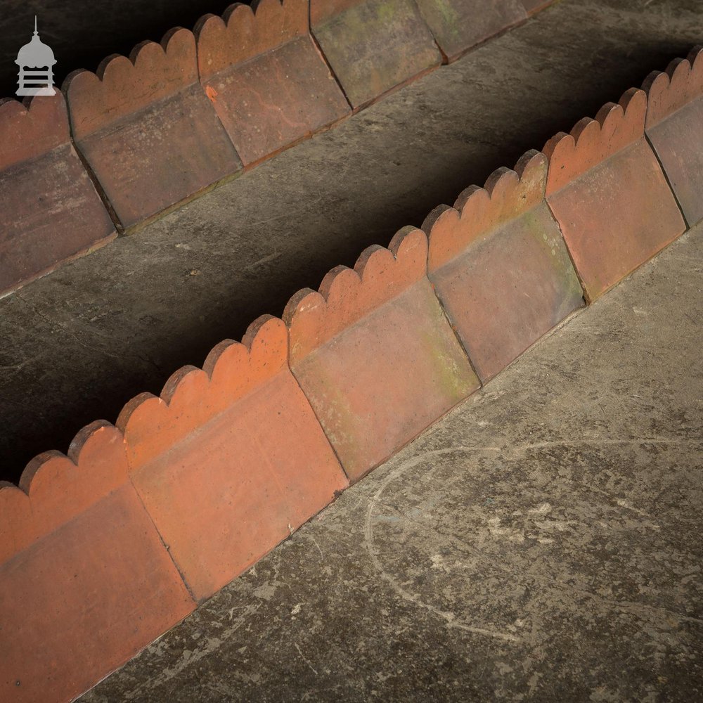 Batch of 20 Red Decorative Top Ridge Tiles Run of 6 Metres