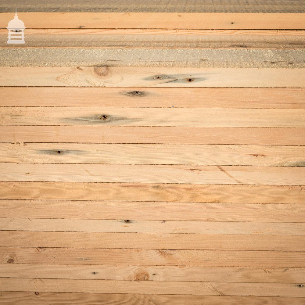 Batch of 21 Square Metres of 1 Inch Thick Bandsaw Finish Floorboards Cut from Victorian Pine Joists