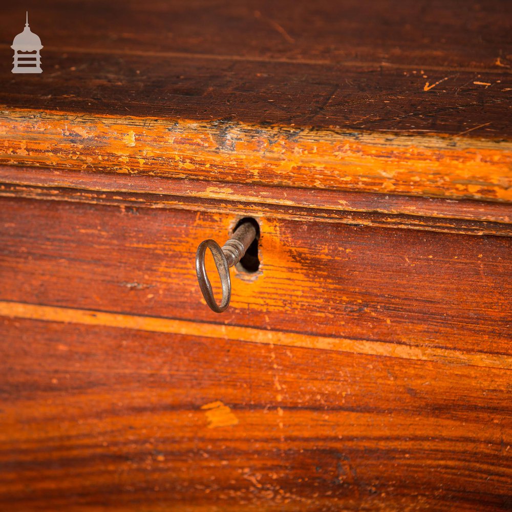 Stunning Georgian Painted Blanket Box Chest Trunk With Hidden Internal Compartment