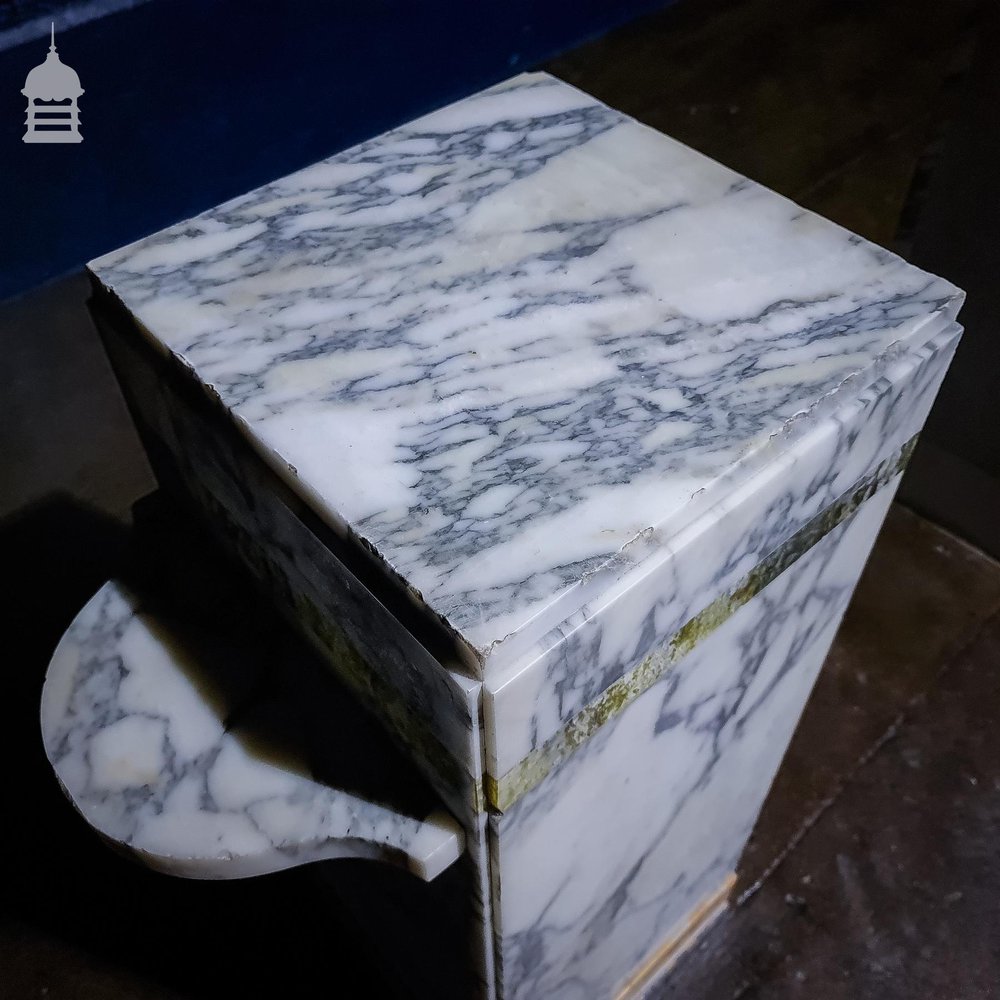 Pair of Marble Art Deco Pedestal Plinths with Shelf