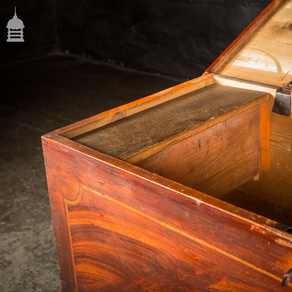 Stunning Georgian Painted Blanket Box Chest Trunk With Hidden Internal Compartment