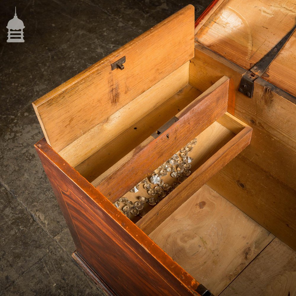 Stunning Georgian Painted Blanket Box Chest Trunk With Hidden Internal Compartment