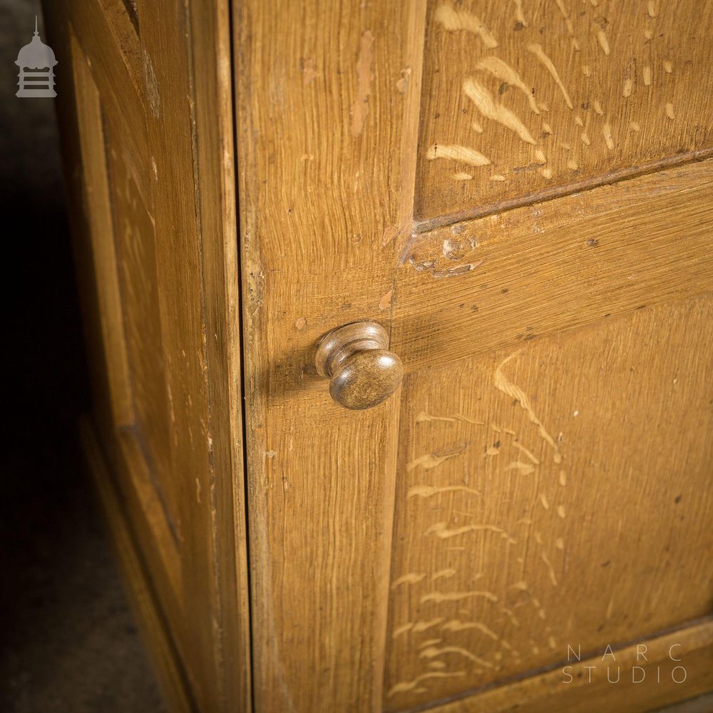 Pair of NARC Studio Scumble Glazed ‘Ebenezer Bedside Cabinets’ Built From Pew Components Dated 1868