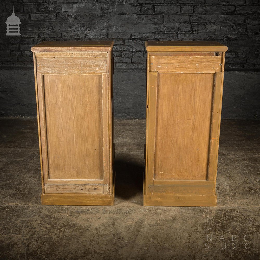 Pair of NARC Studio Scumble Glazed ‘Ebenezer Bedside Cabinets’ Built From Pew Components Dated 1868