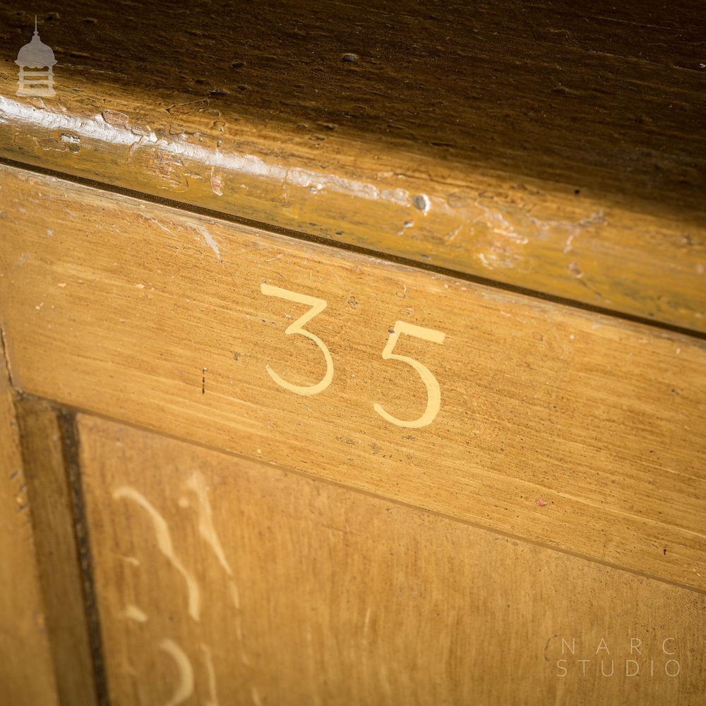 Pair of NARC Studio Scumble Glazed ‘Ebenezer Bedside Cabinets’ Built From Pew Components Dated 1868