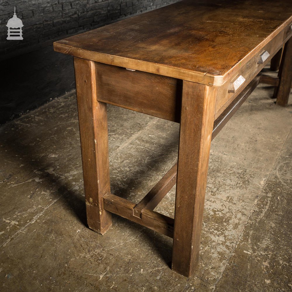 Large 1920’s Oak Sideboard Table with Later Breakfast Bar and 3 Stools