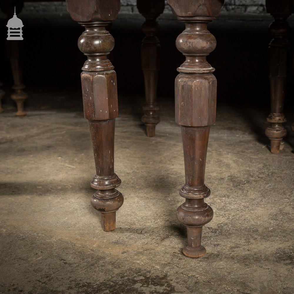 19th C Marble Topped Anglo Indian 7 Leaf Colonial Banqueting Table