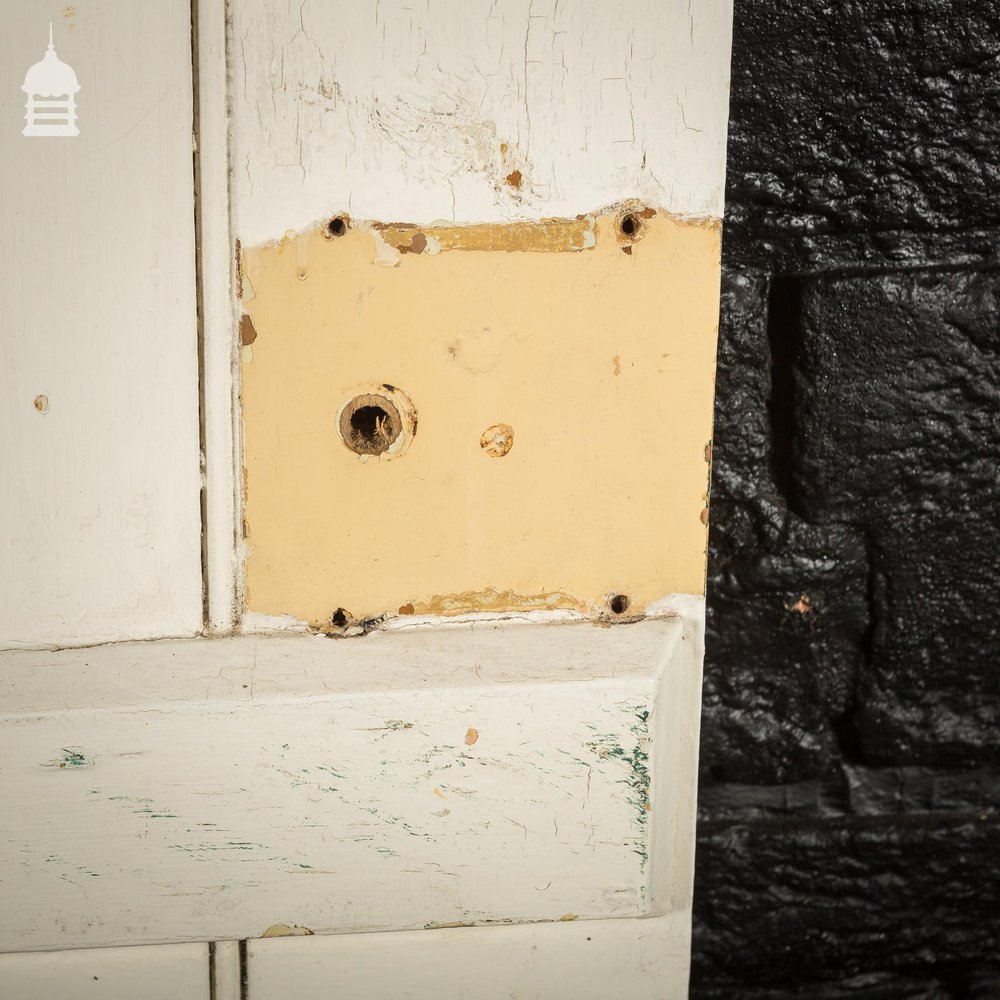 Georgian White Painted Pine Beadboard Ledged and Braced Internal Cottage Door