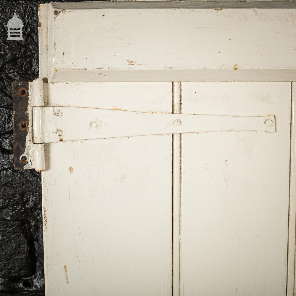 Georgian White Painted Pine Beadboard Ledged and Braced Internal Cottage Door