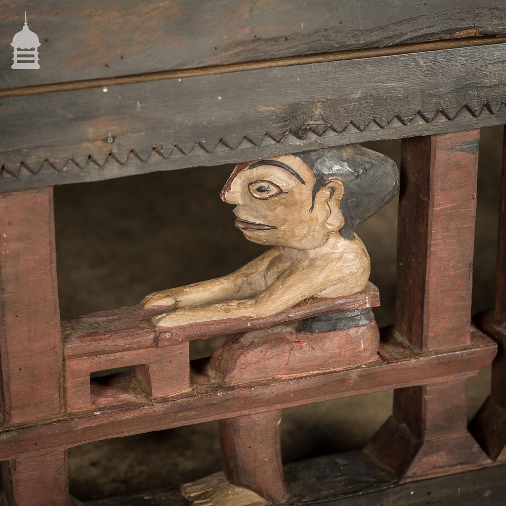 18th C Carving of 4 Seated Figures